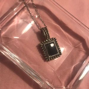 Beautiful black squared pendant necklace